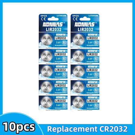 2-50 kpl LIR2032 ladattava akku 3,6 V Vaihto CR2032 litiumioniakku 40 mAh litiumioniakut