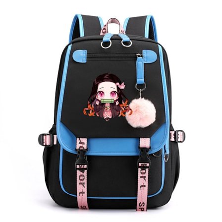 1 stk Demon Slayer Anime Hero Prints Nylon Ryggsekk, Stor Kapasitet Multifunksjonell Ryggsekk For Skole, Arbeid, Fotturer, Shopping, Reise Og Camping