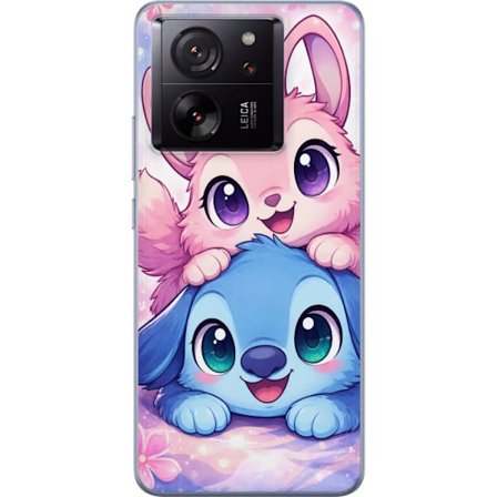 Kompatibel Mobilcover til Xiaomi Xiaomi 13T Pro Sød kawaii illustration med pink og blå fantasidyr, store øjne og bløde farver perfekt til børnev