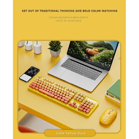 Retro Punk Gaming Tangentbord 2.4G Trådlöst USB Gaming Tangentbord och Mus Set