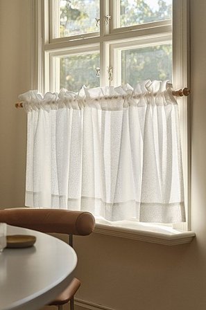 Jotex - Café-gardin i Bouclé Naturlig hvid - BELLA - Køb Gardinkapper hos Jotex