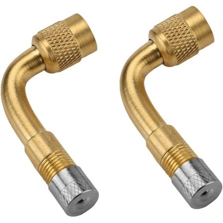 90 Graders Ventilforlengeradapter for Bil Motorsykkel Sykkel Scooter 2-pakning Universale Ventilforlengere