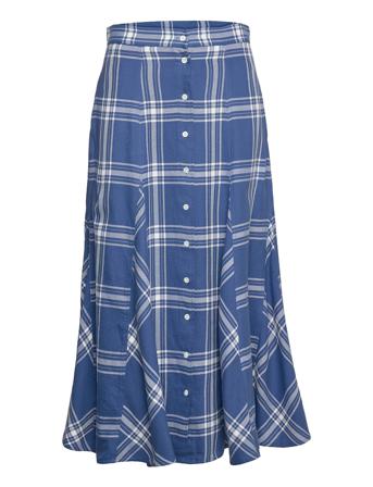 Button-Front Twill Midi Skirt Patterned Polo Ralph Lauren
