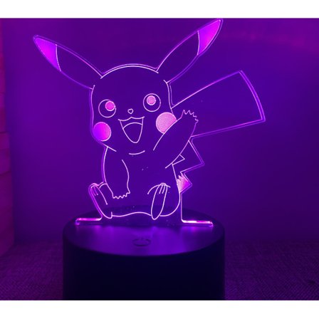 SBSG Anime Pokémon 3D Nattlampa USB Sänglampa Touch Fjärrkontroll Kreativ Presentlampa WW Svart Fjärrkontroll Touch 16 Färger