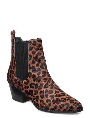 Booties - Block Heel - With Elas Brown ANGULUS