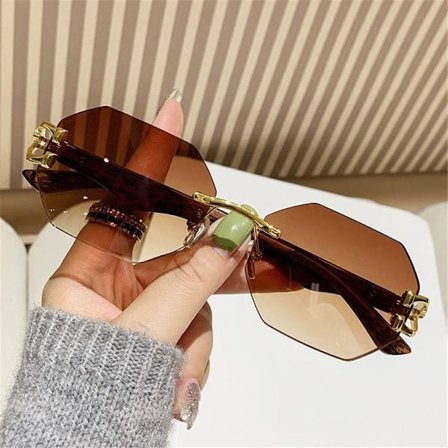 Rammeløse solbriller med leopardhode GRADIENT TE