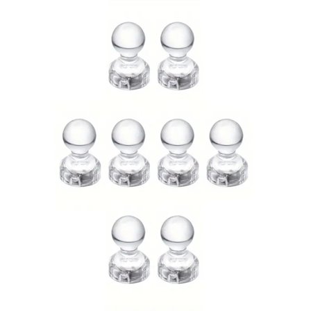 Kjøleskap magnet - Pushpin magnet - Akryl - 8stk - Hvit