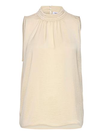 Aileensz Top Bluse Ærmeløs Creme Saint Tropez