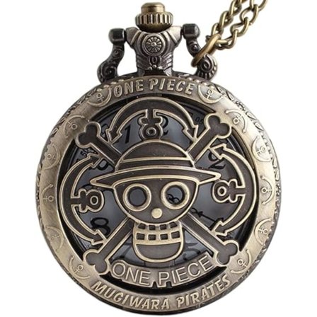 One Piece Anime Vintage Antique Bronze Steampunk Quartz Taskukello Kaulakoru Riippuva