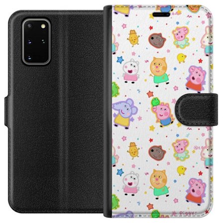 Kompatibel Tegnebogsetui til Samsung Galaxy S20+ Farverige tegneserie dyrekarakterer i en legende stil med stjerner og prikker på en lys baggrund