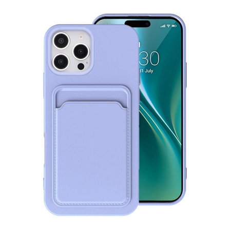 Silicone Case with Card Holder iPhone 16 Pro Max - Purple