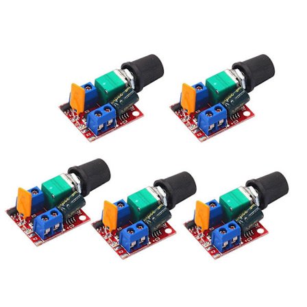 5 st Mini DC-motor PWM-hastighetsregulator 3V-35V Hastighetskontrollbrytare LED-dimmer 5A Kretskortsmodul 90W Hög hastighet DIY