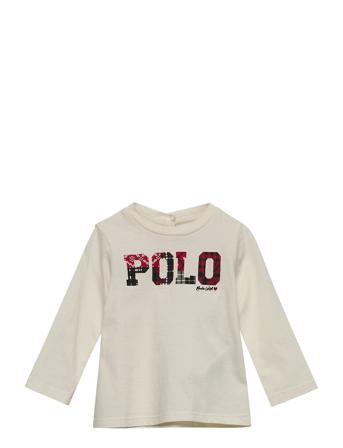 Plaid Logo Cotton Long-Sleeve Tee Cream Ralph Lauren Baby