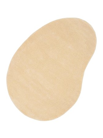 Wool Rug Plain (Single Colored) Beanie Beige Oeko-Tex