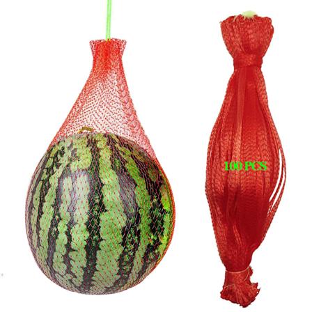100 stk Tykke melonnetting Vannmelonnettinger Melonkrybbe Hengende vannmelonnettinger Vesker Melon Hengekøyer Fruktnettpose med snøring