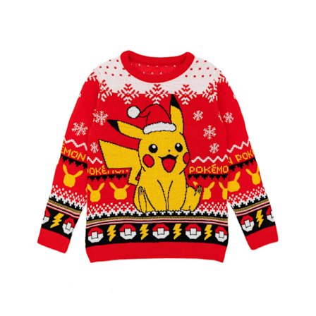 Pokemon Barn/Barn Pikachu Stickad Jultröja 7-8 År