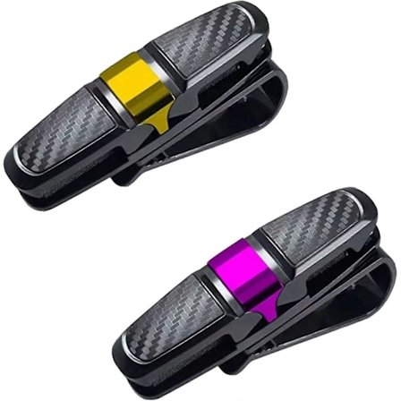 2-pak Bil Solbrilleholder, Bil Solbrille Brilleklips, Drejelig 180 Grader med Billetkort Klips Bil Solskærmstilbehør