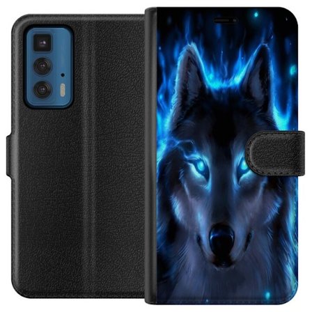 Kompatibelt Lommeboketui til Motorola Motorola Edge 20 Pro Blå ulv