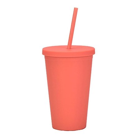 16oz Gjenbrukbar Kopp Med Lopp Og Sugerør Kreativ Muggkopp Plast Tumbler Flerfarget Sugerørkopp Julegave Plastkopp Drikkevare