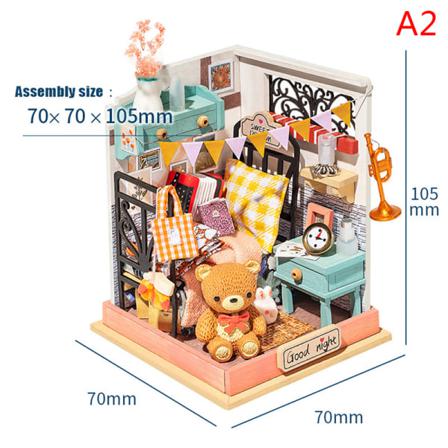 1:12 Dollhouse Miniature House Model Handmonterade Kit Leksaker Fo