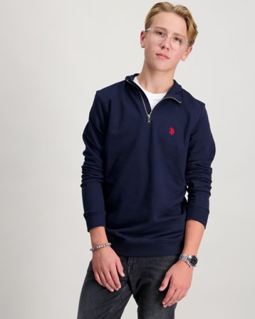 U.S. Polo Assn. DHM LB 1/4 Zip Blå Tröjor Kille - Kids Brand Store