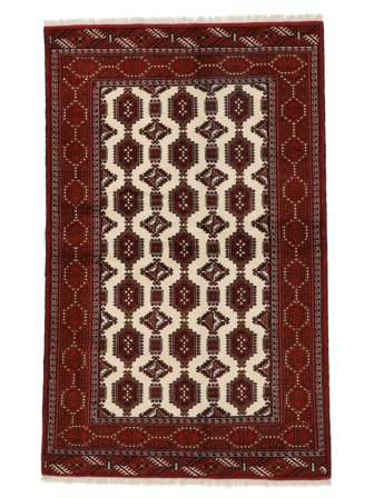 Orientalischer Turkaman Teppich 129X207 Schwarz/Dunkelrot Wolle, Persien/Iran