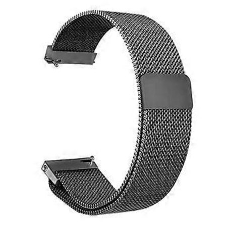 Armband i rostfritt stål med justerbar spänne, andningsbart minimalistiskt armband för män och kvinnor (20 mm svart)