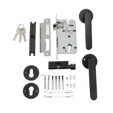 Mortise låsesett i rustfritt stål, oksidasjonsbestandig, universell innendørs bruk, type 2