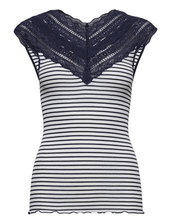 Silk Top W/ Lace Patterned Rosemunde