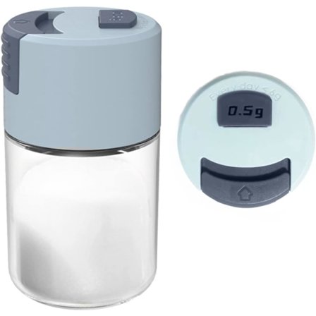 Mätande salt- och pepparkvarnar, Ration Spice Dispenser lufttät genomskinlig glas kryddflaska
