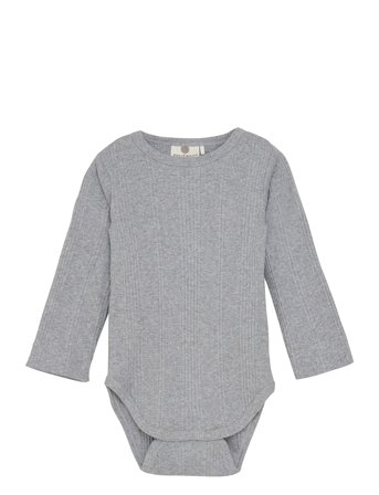 En Fant Body Ls Rib - Grey - 68