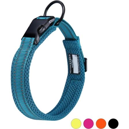 Koirapanta Säädettävä Nylon Koirapanta Hengittävä Heijastava Panta, L: Pituus 45-50cm, Sininen,