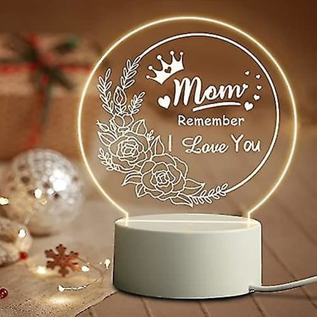 Nydelig gave til mamma stemor - Gaver til mamma bursdag, morsdag, mamma valentinsdag gave - Mamma, husk at jeg elsker deg - Gravert akrylnatt