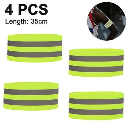 4 stk. refleksbånd kompatible med håndledd, arm, ankel, ben, høy synlighet Refl