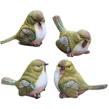 4 stk. Kunsthåndværk Ornamenter Elskelige Søde Søde Fugle Sæt Fire Fugle Have Have Ornamenter