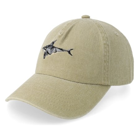 Origami - Beige unconstructed Keps - Origami Orca Vintage Washed Stone Dad Cap @ Hatstore