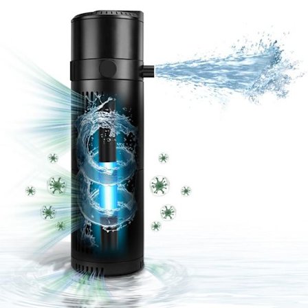 5-in-1 Suodatin ja Pumppu Akvaariolle, 18W 1200 L/H 180-420L UVC Akvaario Sisäfilteri Happipumppu, Kierrätys