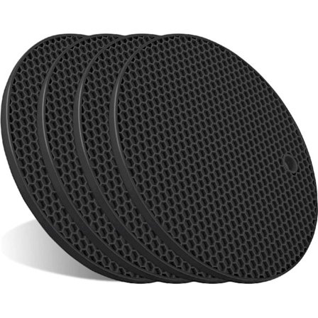 Silikonunderlägg, stativ för varma grytor och stekpannor, högtemperaturbeständigt silikonunderlägg för varma drycker, extra tjockt, stort, halkfritt (