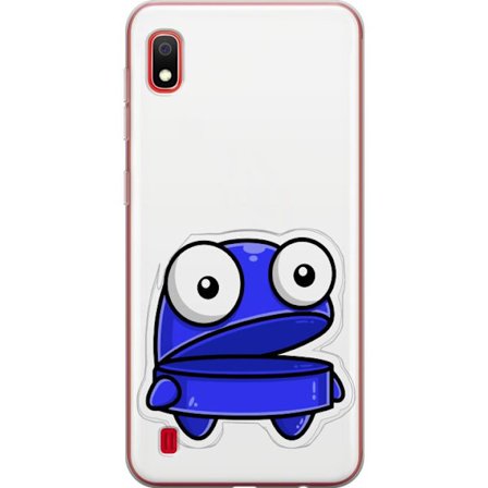 Kompatibel Mobilcover til Samsung Samsung Galaxy A10 Blå tegneseriefigur med åbent udtryk og store øjne i sjov illustration