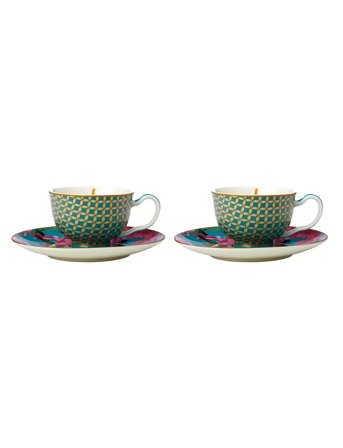 Maxwell & Williams | Silk Road Demi Cup & Saucer Blue 2-Psc | 8.5 CL