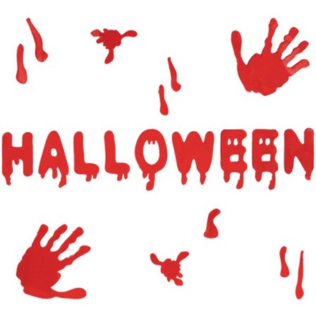 Halloween Blodiga Händer Fönsterklistermärken Röd - Halloween Dekoration - Kalaslagret.se