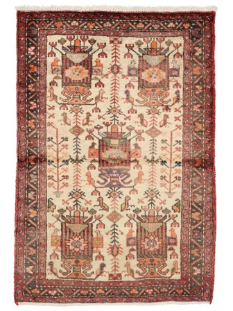 Koliai Rug Hand Knotted 90X125 Dark Red/Brown