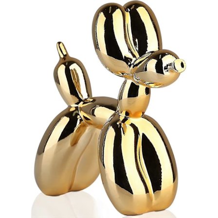 Blank Elektropletteret Ballonhund Statue (guld, 9,9*9,9*4 cm) (FMY)