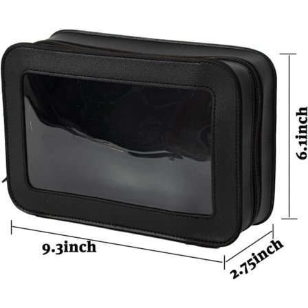 Genomskinlig sminkväska Kosmetisk väska Resetoalettväska Resesminkväska Toalettväska Makeup Organizer Väska för kvinnor (Svart)