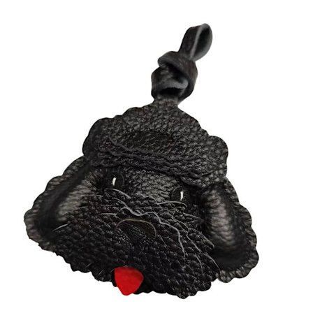 Morsom hundeformet nøkkelring i skinn, anheng med kunstneriske detaljer, allsidig hengepynt for nøkkelringer og veskedekorasjon