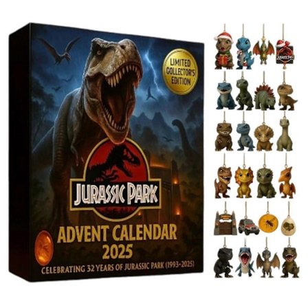 Jurassic Park kalender Jule Dinosaur Advent 2025 24 Dage Akryl (FMY)