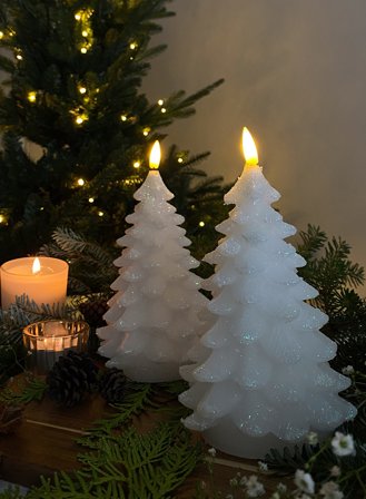 Juletre LED-lys H17 - hvit glitter