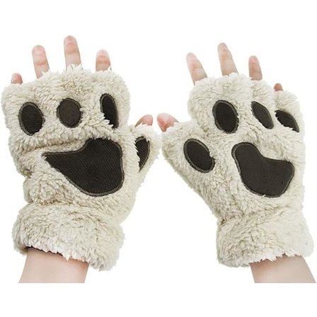 Katt Klo Håndklær Barn Beige Voksen Søt Bjørn Pote Votter Høst-