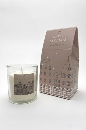 Zelected by Houze - Happy Holiday Christmas Candle - Beige - Duftlys & duftpinde - Fra Homeroom