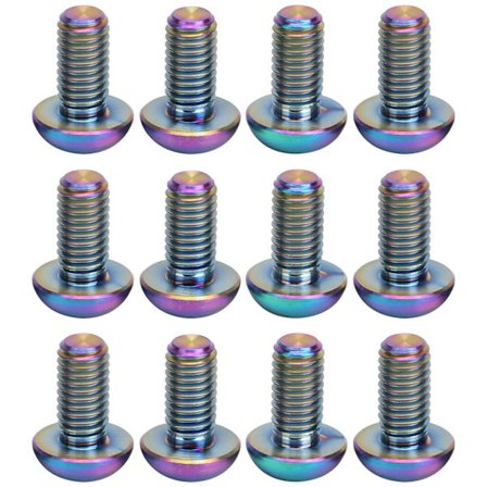 12 st Cykel Skivbroms Rotor Skruvar Titanlegering Cykel Skruv Tillbehör M5x10mm Färgrik